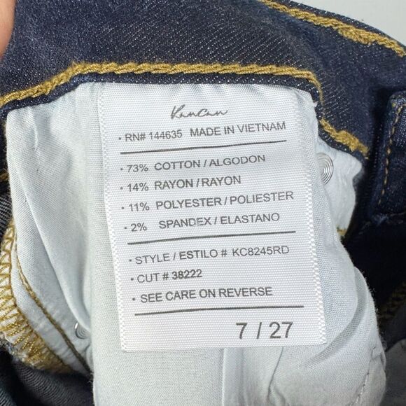 KANCAN | Distressed Dark Wash Blue Denim Skinny Cuffed Jeans Women’s Size 7/27 - Picture 7 of 7